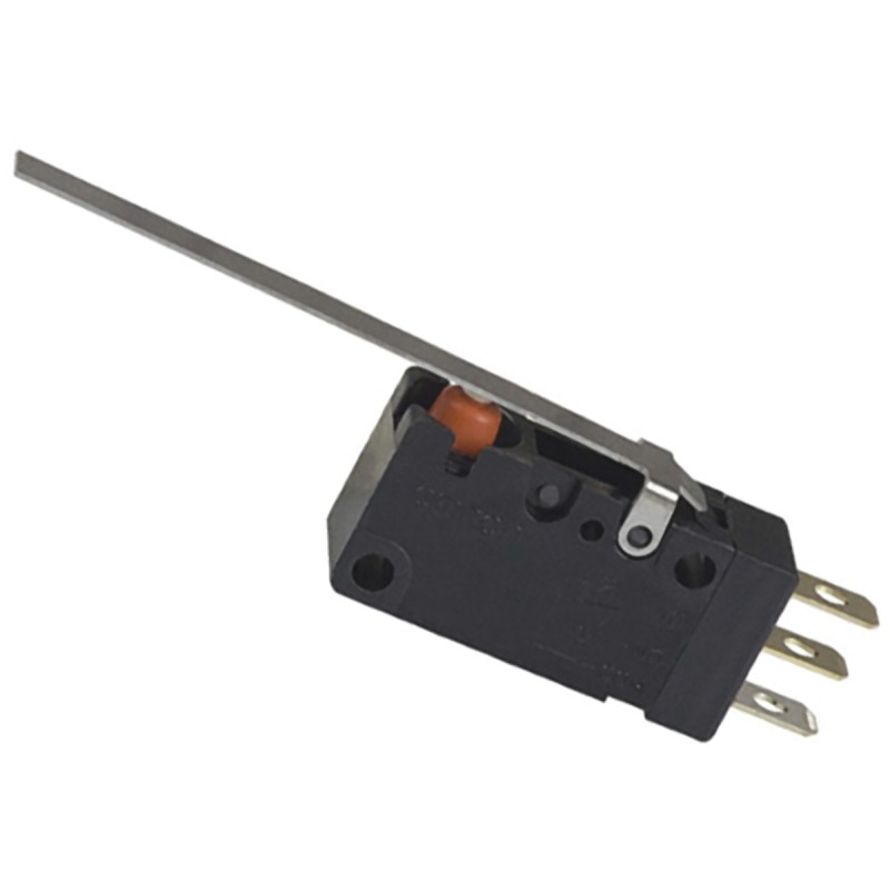 1 pcs - Omron Long Hinge Lever Micro Switch, Solder Terminal, 100 mA @ 30 V dc, SPDT, IP67