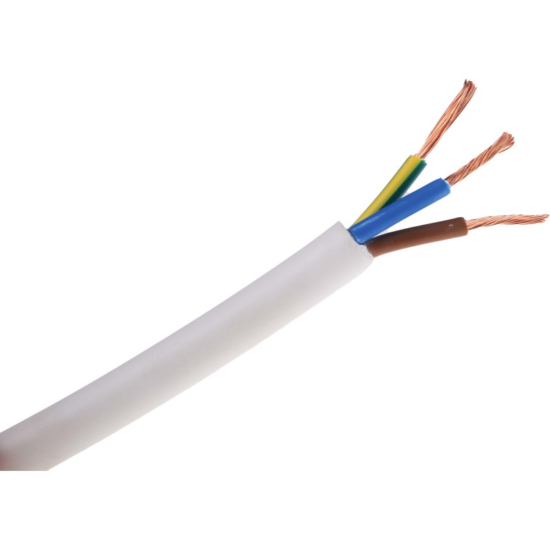 1 Reel of 100 M - RS PRO 3 Core Power Cable, 1.5 mm², 100m, White, Fire Performance, 500 V