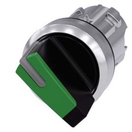 1 pcs - Siemens SIRIUS ACT Series 2 Position Selector Switch Head, 22mm Cutout, Green Handle