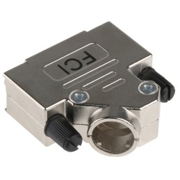 1 pcs - Amphenol ICC 8655MHR Series Die Cast Zinc Angled D Sub Backshell, 15 Way, Strain Relief