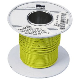 1 Reel of 304 M - Alpha Wire Yellow 1.32 mm² Hook Up Wire, 16 AWG, 26/0.25 mm, 305m, PVC Insulation