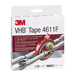 1 pcs - 3M 4611F, VHB™ Grey Foam Tape, 19mm x 3m, 1.1mm Thick
