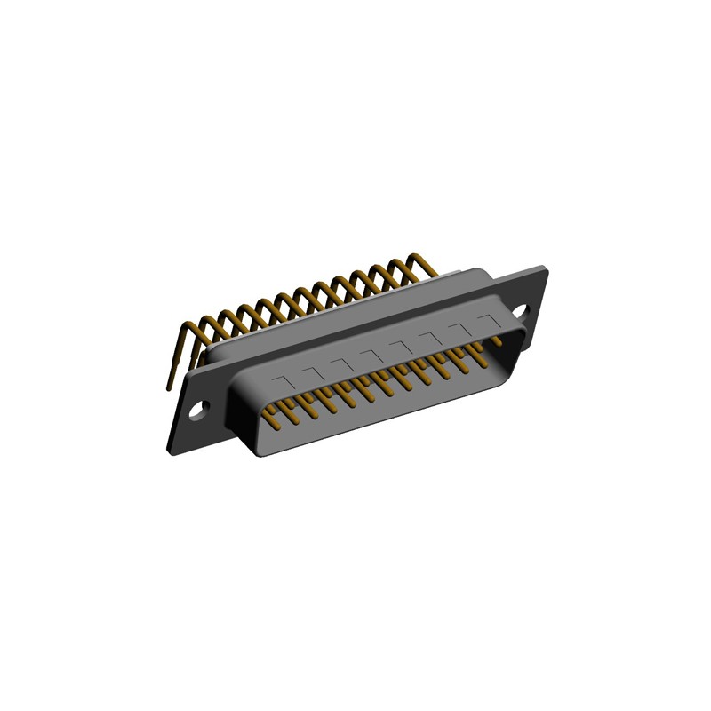 1 pcs - Norcomp SEAL-D 25 Way Right Angle Plug-In Mount D-sub Connector Plug, 2.77mm Pitch