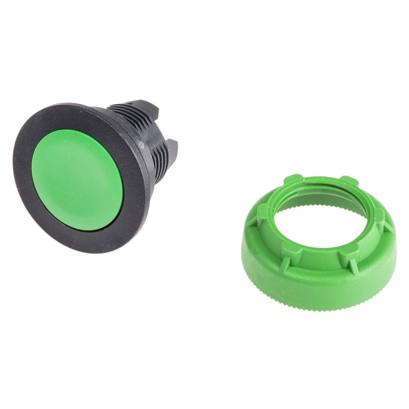 1 pcs - Schneider Electric Harmony ZB5 Series Green Momentary Push Button Head, 30mm Cutout, IP66, IP67, IP69K