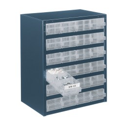 1 pcs - Raaco 24 Drawer Storage Unit, Steel, 435mm x 357mm x 255mm, Blue