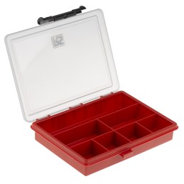 1 pcs - RS PRO 7 Cell Red PP Compartment Box, 32mm x 175mm x 143mm
