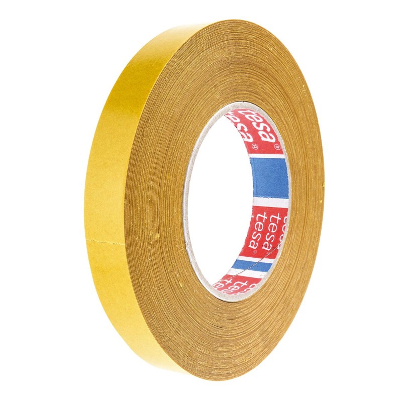 1 pcs - Tesa 51571 White Double Sided Cloth Tape, 0.16mm Thick, 13 N/cm, Synthetic Rubber Backing, 19mm x 50m