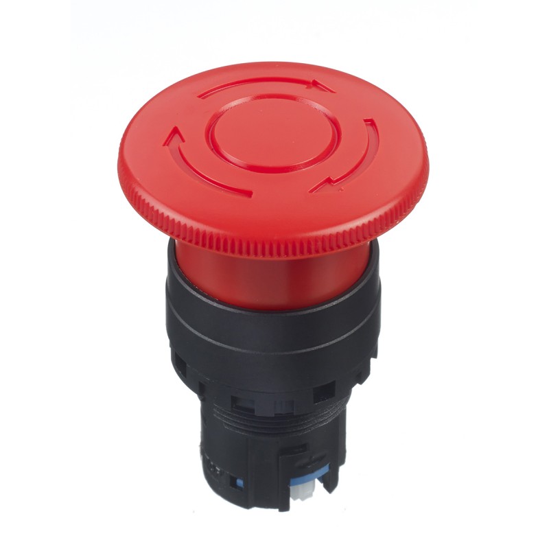 1 pcs - Idec HW Series Twist Release Emergency Stop Push Button, Panel Mount, 22mm Cutout, IP20, IP65