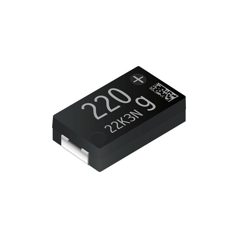 1 pcs - Panasonic 220μF Surface Mount Polymer Capacitor, 4V
