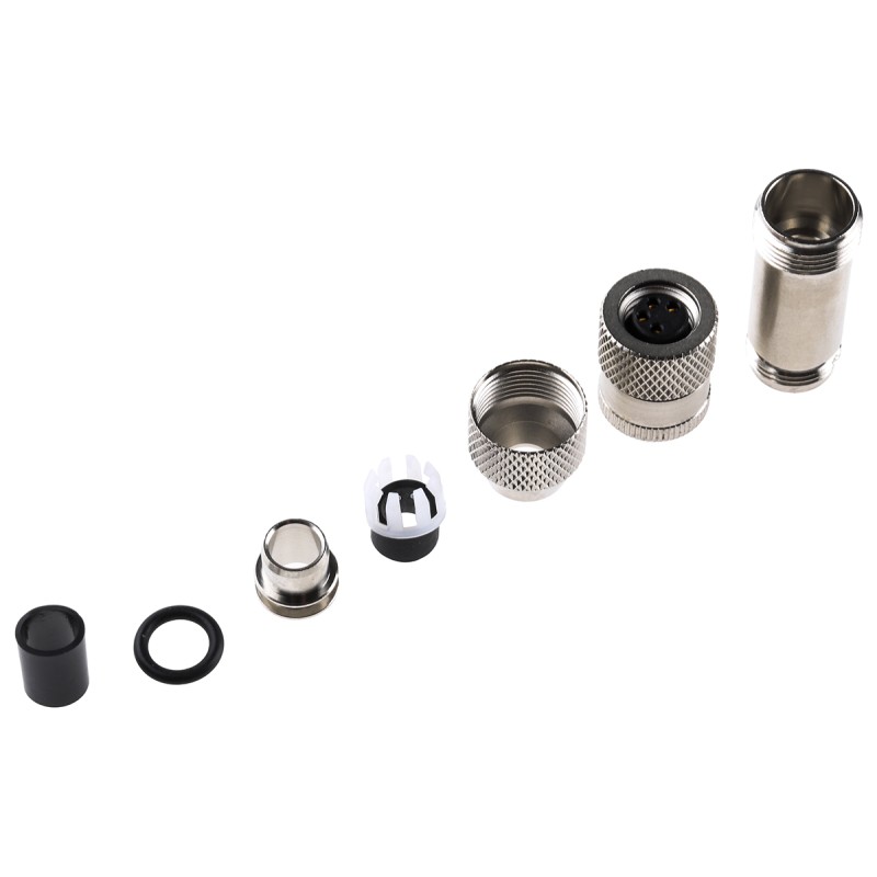 1 pcs - Binder Circular Connector, 4 Contacts, Cable Mount, M8 Connector, Plug, Female, IP67, 768 Series