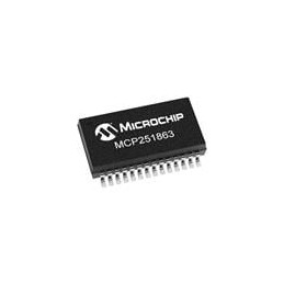 10 pcs : MCP251863T-E/SS - CAN Interface IC Stand-alone Low Power CAN FD Controller and CAN FD TRX w/SPI Interface Grade 1