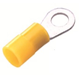100 pcs - RS PRO Insulated Ring Terminal, 8.4mm Stud Size, 2.5mm² to 6mm² Wire Size, Yellow