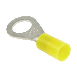 100 pcs - RS PRO Insulated Ring Terminal, 8.4mm Stud Size, 2.5mm² to 6mm² Wire Size, Yellow