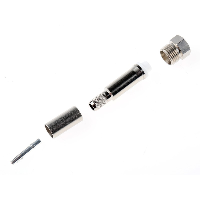 1 pcs - Telegartner, jack Cable Mount FME Connector, 50Ω, Crimp Termination, Straight Body