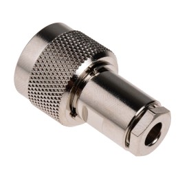 1 pcs - RS PRO, Plug Cable Mount N Connector, 50Ω, Crimp, Solder Termination, Straight Body