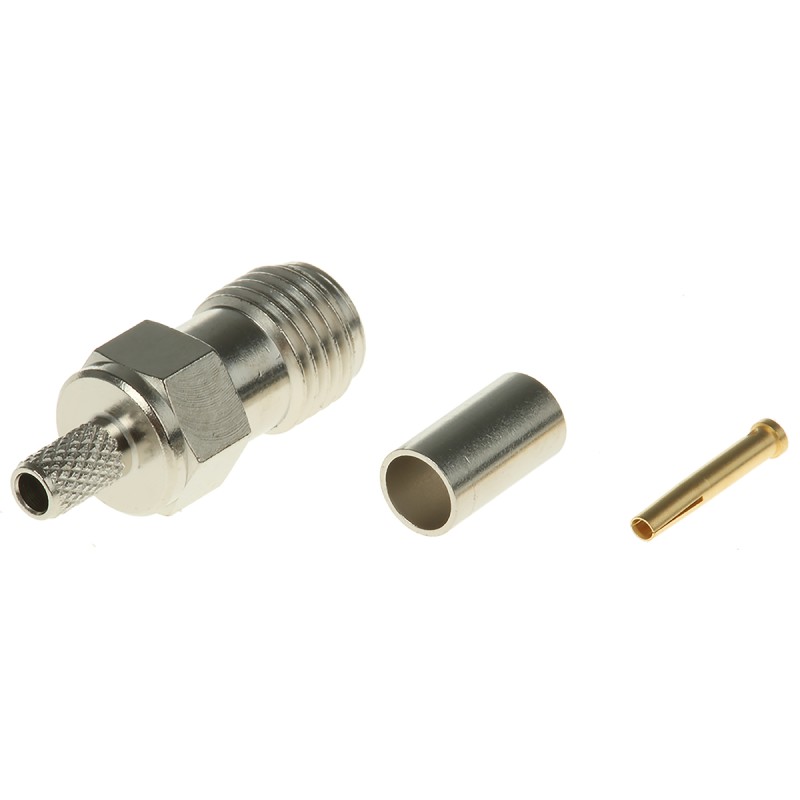1 pcs - Telegartner, jack Cable Mount SMA Connector, 50Ω, Crimp Termination, Straight Body