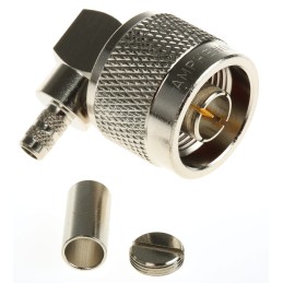 100 pcs - Amphenol RF, Plug Cable Mount N Connector, 50Ω, Crimp Termination, Right Angle Body