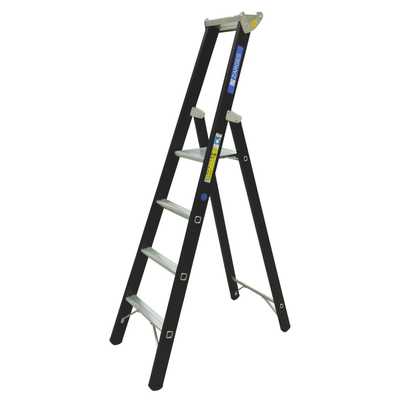 1 pcs - Zarges Aluminium 4 steps Step Ladder, 1.06m platform height
