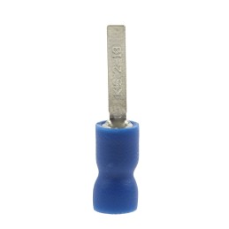 100 pcs - RS PRO Insulated Crimp Blade Terminal 13mm Blade Length, 1.5mm² to 2.5mm², 16AWG to 14AWG, Blue
