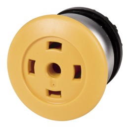1 pcs - Eaton RMQ Titan M22 Series Yellow Momentary Push Button, 22mm Cutout, IP67
