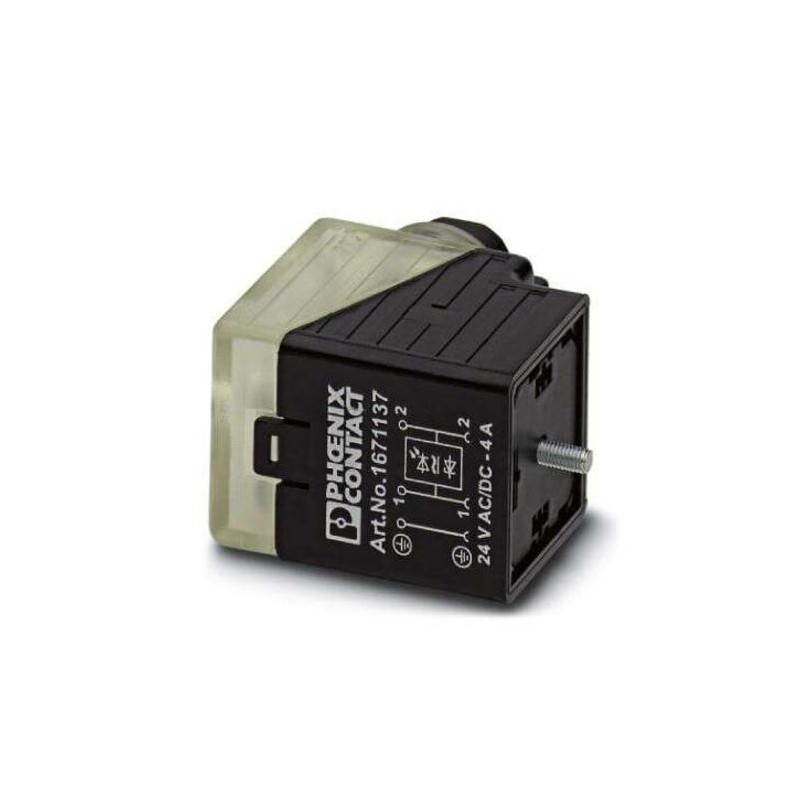 1 pcs - Phoenix Contact SACC 3P+E DIN 43650, Female DIN 43650 Solenoid Connector, with Indicator Light, 24 V ac Voltage