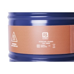 1 pcs - RS PRO Silicone Side Drum Heater, 180 x 1665mm, 200l
