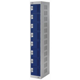 1 pcs - RS PRO 6 Door Vented Mild Steel Blue Locker, 1800 mm x 300 mm x 450mm