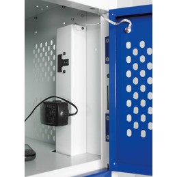 1 pcs - RS PRO 6 Door Vented Mild Steel Blue Locker, 1800 mm x 300 mm x 450mm
