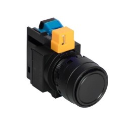 1 pcs - Idec HW Series Series Push Button, Momentary, Panel Mount, 22.3mm Cutout, SPST, Black LED, 600V, IP20, IP65