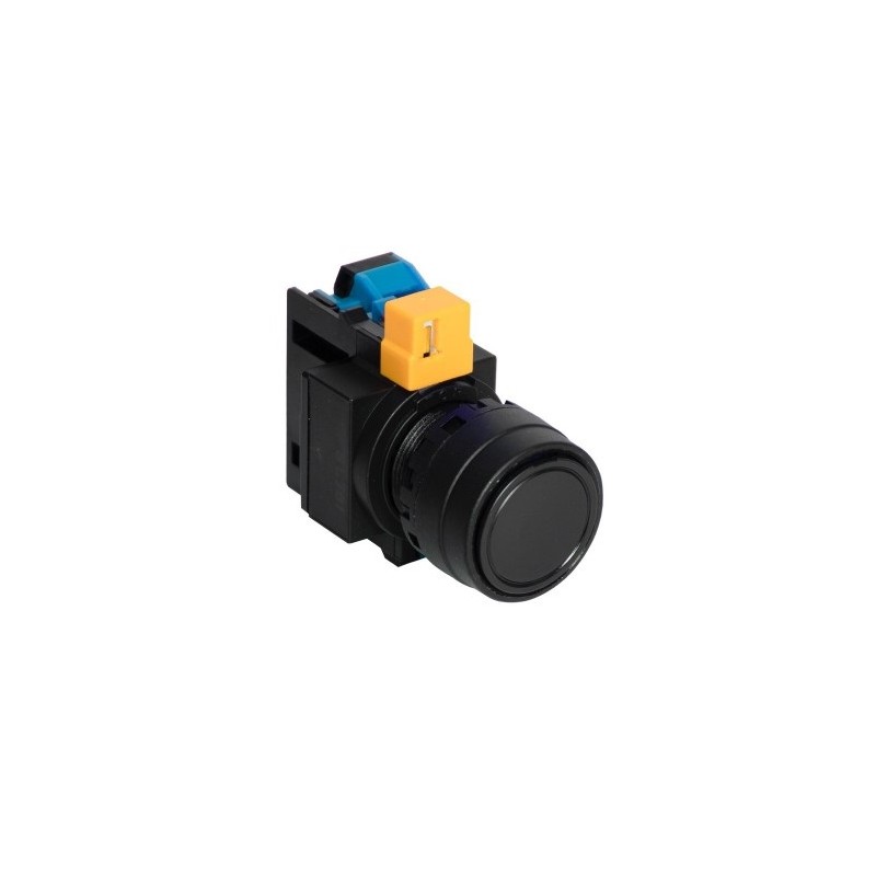 1 pcs - Idec HW Series Series Push Button, Momentary, Panel Mount, 22.3mm Cutout, SPST, Black LED, 600V, IP20, IP65