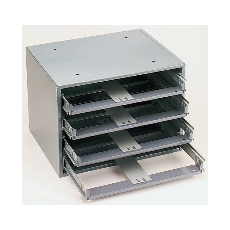 1 pcs - 4 Cell Grey Steel Compartment Box, 381mm x 508mm x 400mm