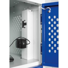 1 pcs - RS PRO 5 Door Vented Mild Steel Blue Locker, 900 mm x 450 mm x 450mm