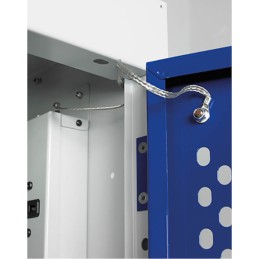 1 pcs - RS PRO 5 Door Vented Mild Steel Blue Locker, 900 mm x 450 mm x 450mm