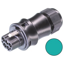 1 pcs - Wieland RST20i5 Series Connector, 5-Pole, Male, 1-Way, Cable Mount, 20A, IP66, IP68, IP69
