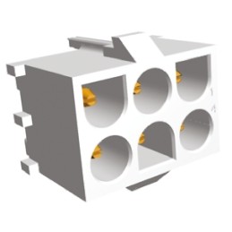 100 pcs - TE Connectivity Universal MATE-N-LOK Series Straight Through Hole PCB Header, 6 Contact(s), 6.35mm Pitch, 3 Row(s),