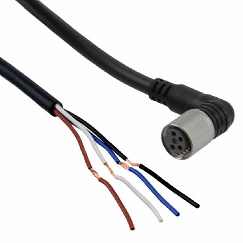1 pcs - Omron Right Angle Female 4 way M8 to Unterminated Sensor Actuator Cable, 5m