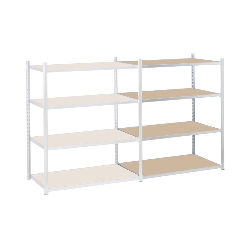1 pcs - Manorga Galvanised 4 Shelf Galvanised Steel Quickshelf Extension Bay, 1760mm x 1500mm, 500mm, 76kg Load