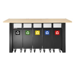 1 pcs - Facom 5 Drawer Storage Unit, 770mm x 305mm x 460mm, Black