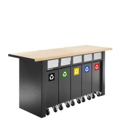 1 pcs - Facom 5 Drawer Storage Unit, 770mm x 305mm x 460mm, Black