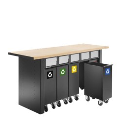 1 pcs - Facom 5 Drawer Storage Unit, 770mm x 305mm x 460mm, Black