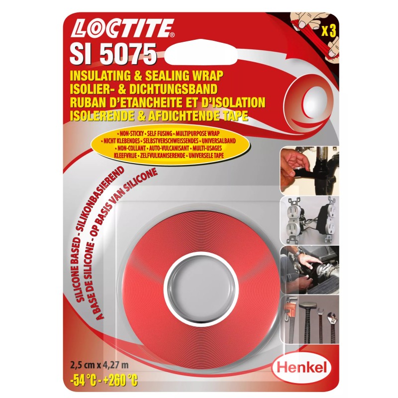 1 pcs - Loctite 5075 Red Silicone Rubber Electrical Tape, 25mm x 4.27m