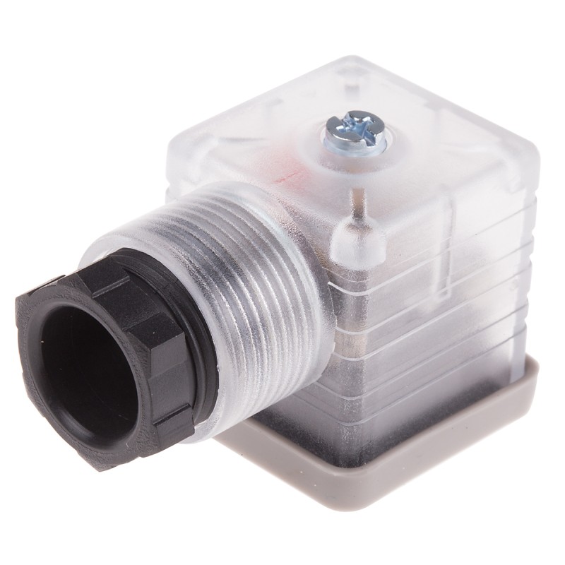 5 pcs - RS PRO 3P+E DIN 43650 A, Female Solenoid Valve Connector with Indicator Light, 48 V dc Voltage