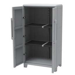 1 pcs - RS PRO 2 Door Plastic Lockable Floor Standing Storage Cabinet, 780 x 430 x 1430mm