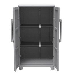 1 pcs - RS PRO 2 Door Plastic Lockable Floor Standing Storage Cabinet, 780 x 430 x 1430mm