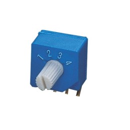 1 pcs - NIDEC COPAL ELECTRONICS GMBH S-2050, 4 Position, BCD SP4T Rotary Selector Switch, 100 mA, Pin