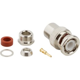 100 pcs - Amphenol RF 031-2-RFX Series, Plug Cable Mount BNC Connector, 50Ω, Solder Cup Termination, Straight Body