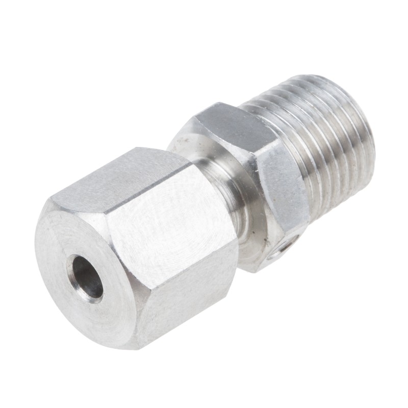 1 pcs - RS PRO In-Line Thermocouple Compression Fitting for Use with Thermocouple, 1/8 NPT, 1/8in Probe, RoHS Compliant Standard