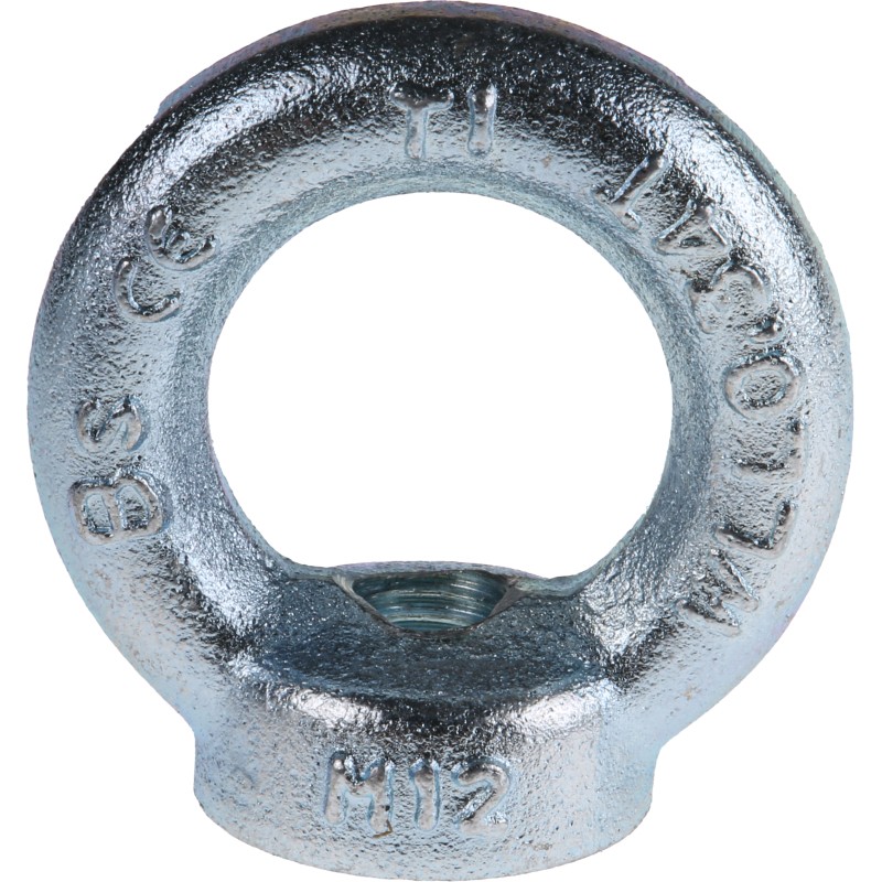 1 pcs - RS PRO Carbon Steel Eye Nut, M12 Thread, 30mm Internal Eye Diameter, 54mm Outer Eye Diameter, 0.34t Load