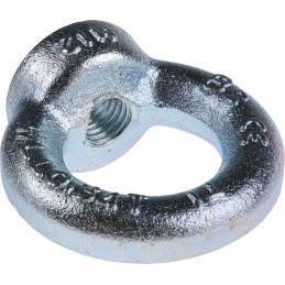 1 pcs - RS PRO Carbon Steel Eye Nut, M12 Thread, 30mm Internal Eye Diameter, 54mm Outer Eye Diameter, 0.34t Load