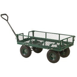 1 pcs - RS PRO Mesh Sided Steel Platform Trolley, 1070 x 515 x 1170mm, 250kg Load